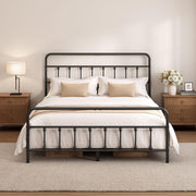 Metal Bed Frame with Headboard and Footboard