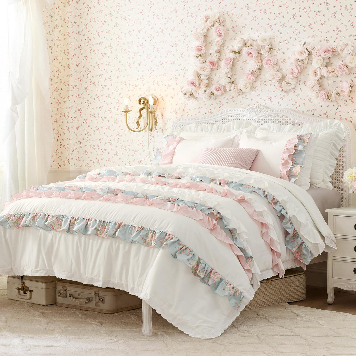 Queen Cotton Ruffle Comforter Set