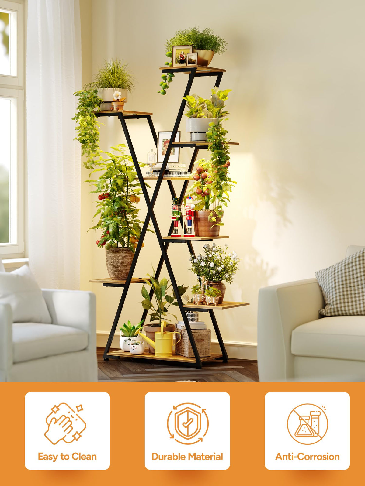 8-Tier Plant Stand with Grow Lights