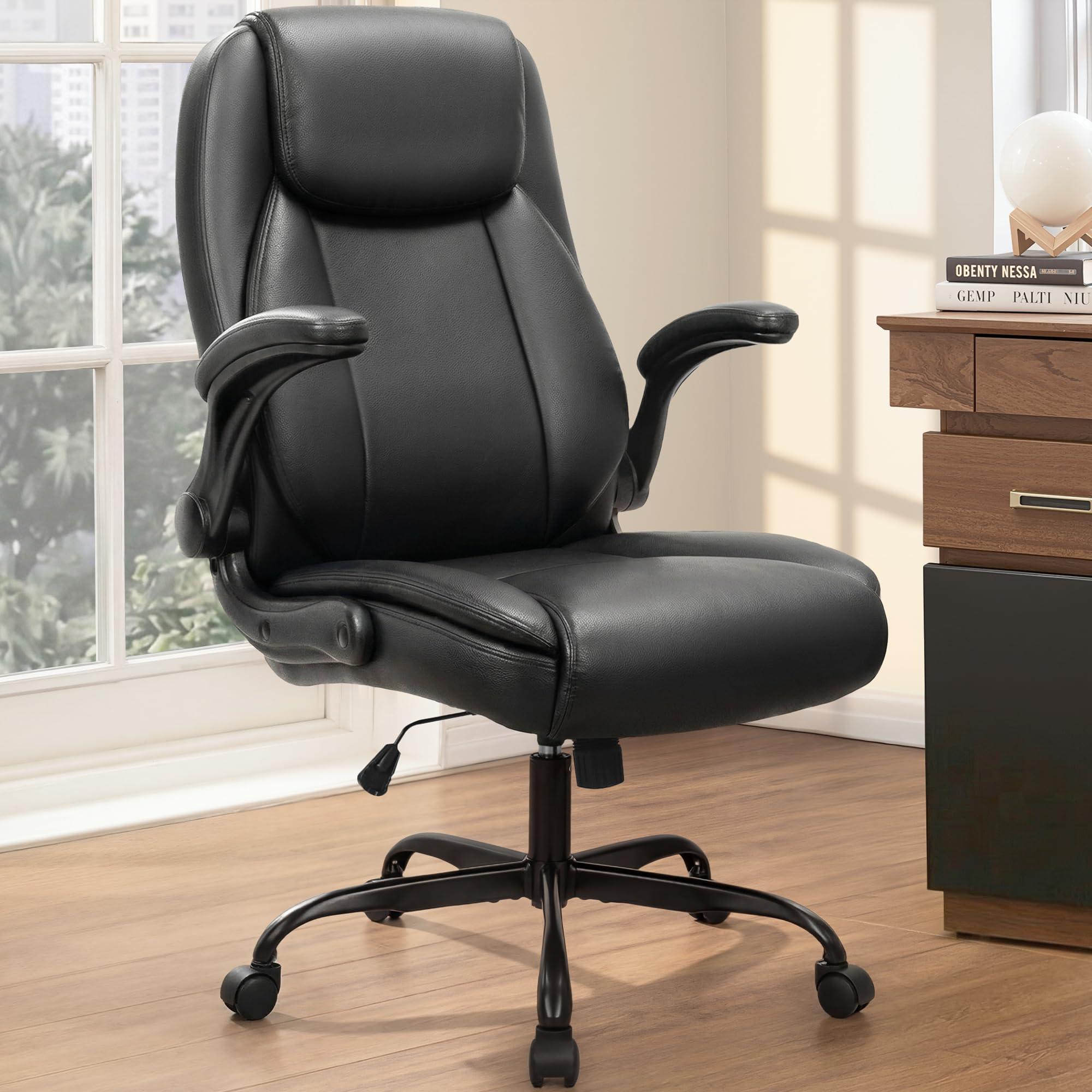 High Back Ergonomic Office Chair with Flip-Up Arms