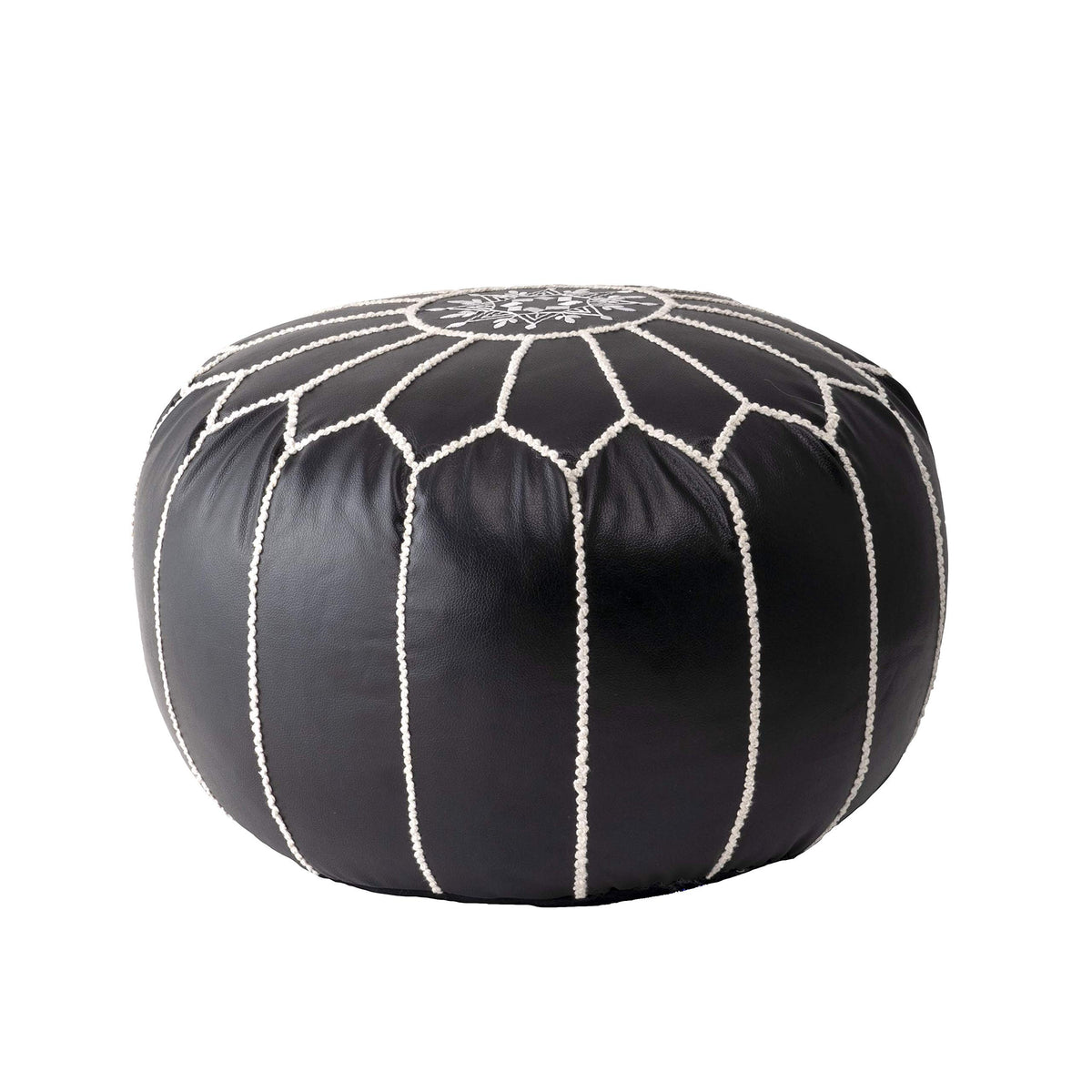 Moroccan Faux Leather Pouf