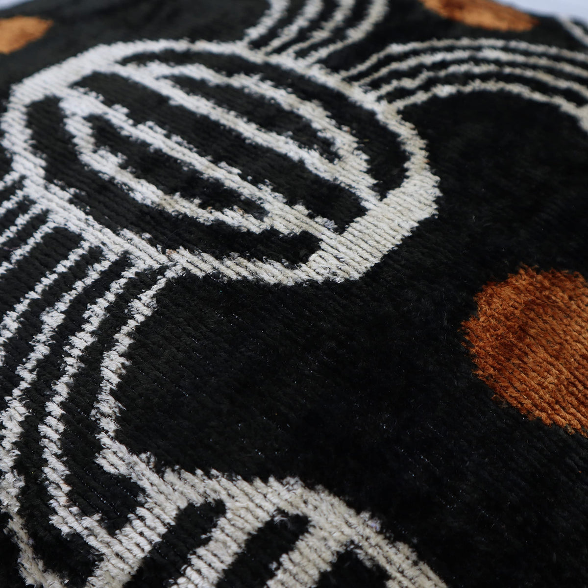 Black Ikat Down Feather Throw Pillow