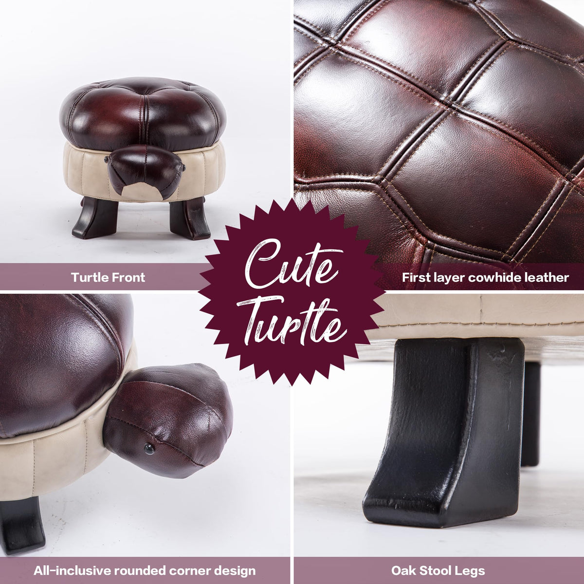 Small Red Turtle Footstool