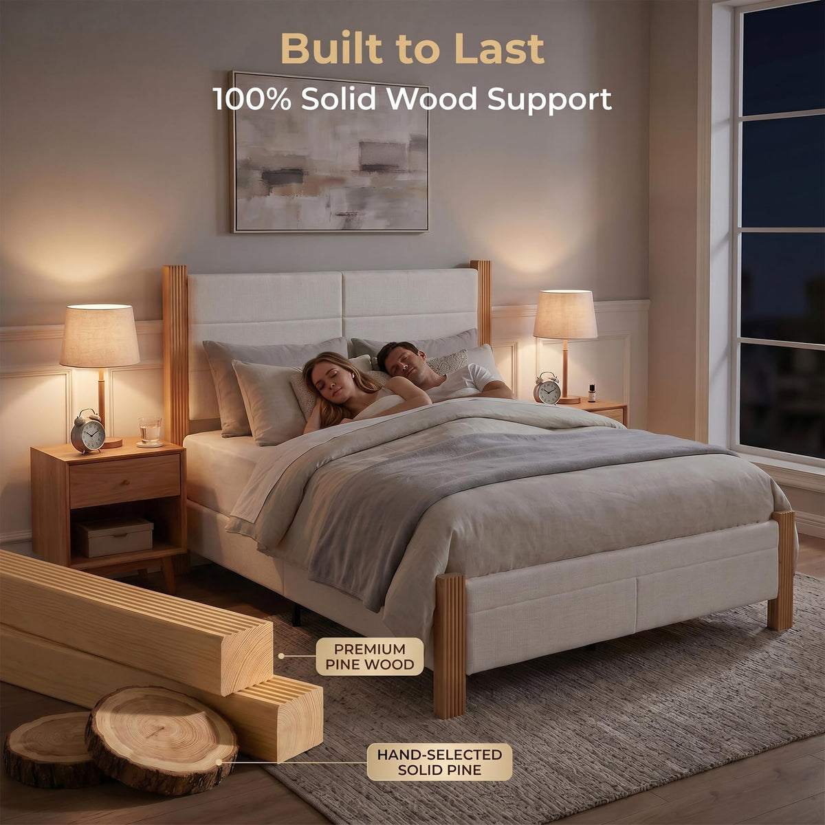 Queen Upholstered Platform Bed