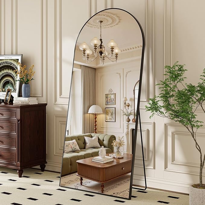 Arched Full Length Floor Mirror with Stand