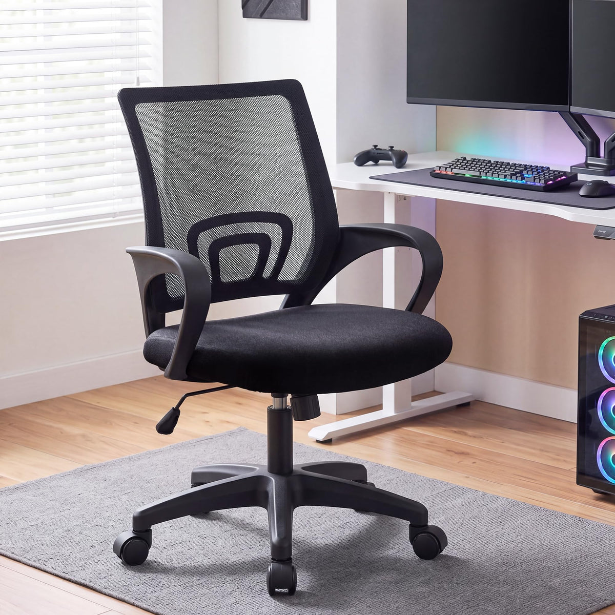 NEO CHAIR Office Computer Chair Gaming Mid-Back Mesh Desk Chair, Black