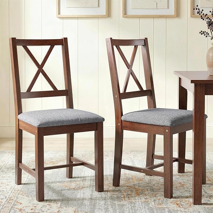 Mid-Century Upholstered Dining Chairs, Set of 2