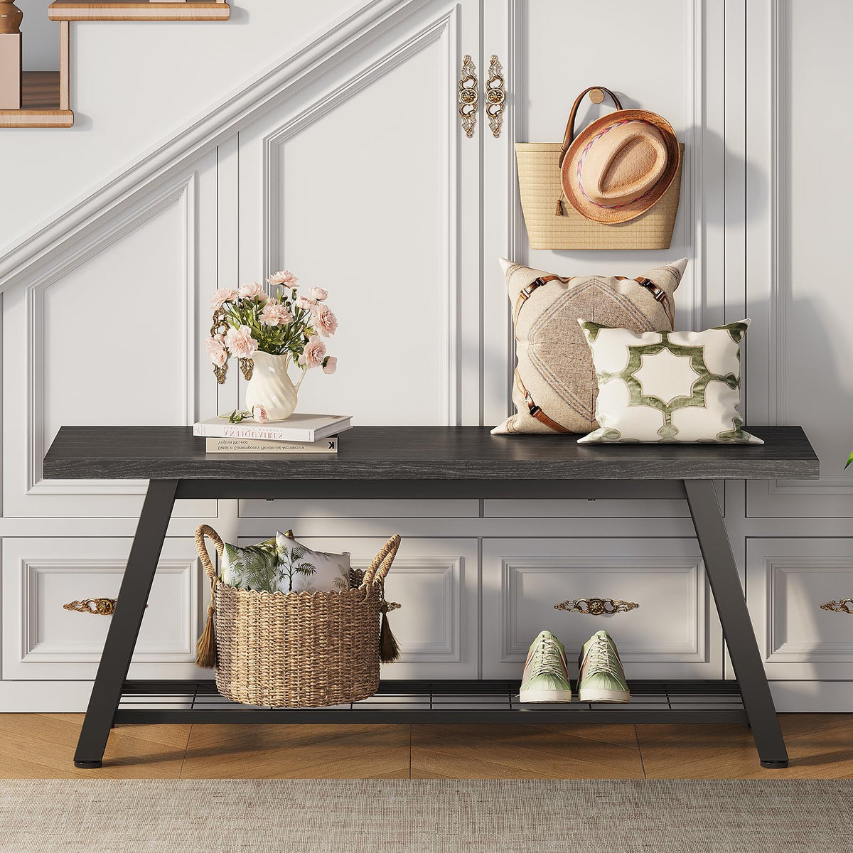 Industrial Shoe Storage Bench