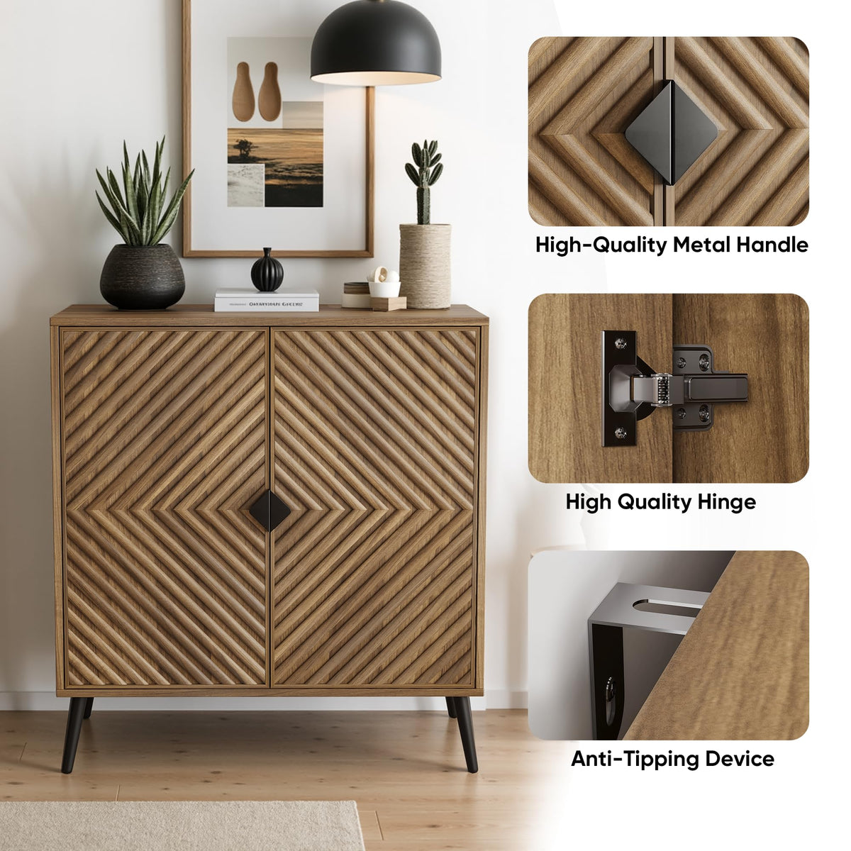Walnut Sideboard with Adjustable Shelf
