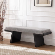 Linen Upholstered Wood Bench