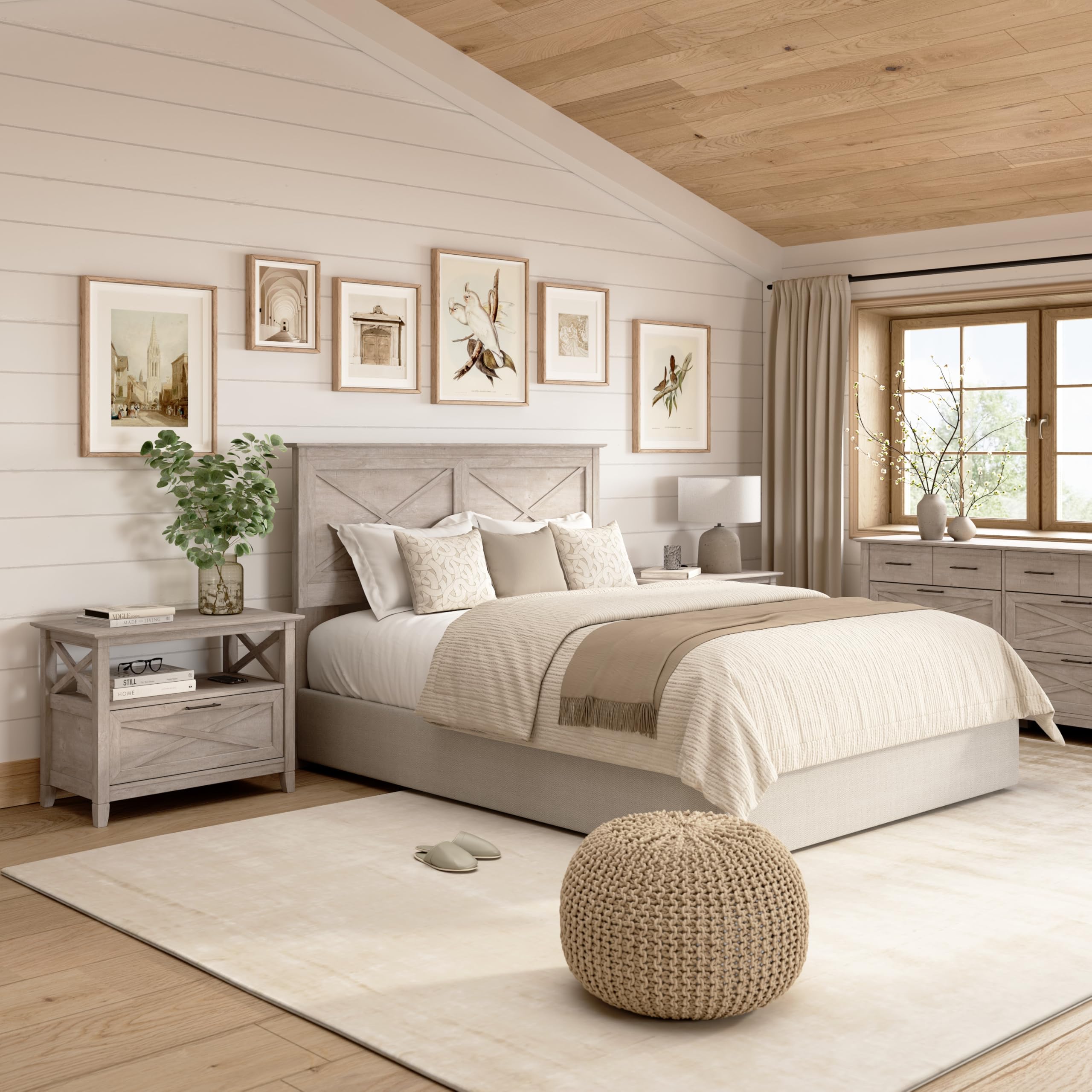 Full/Queen Farmhouse Headboard with X-Design