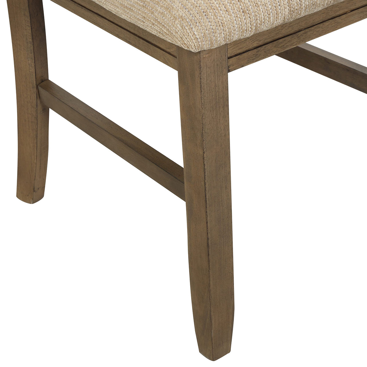 Roundhill Furniture Raven Wood 7-Piece Set, Extendable Trestle Dining Table with 6 Chairs, Glazed Pine Brown