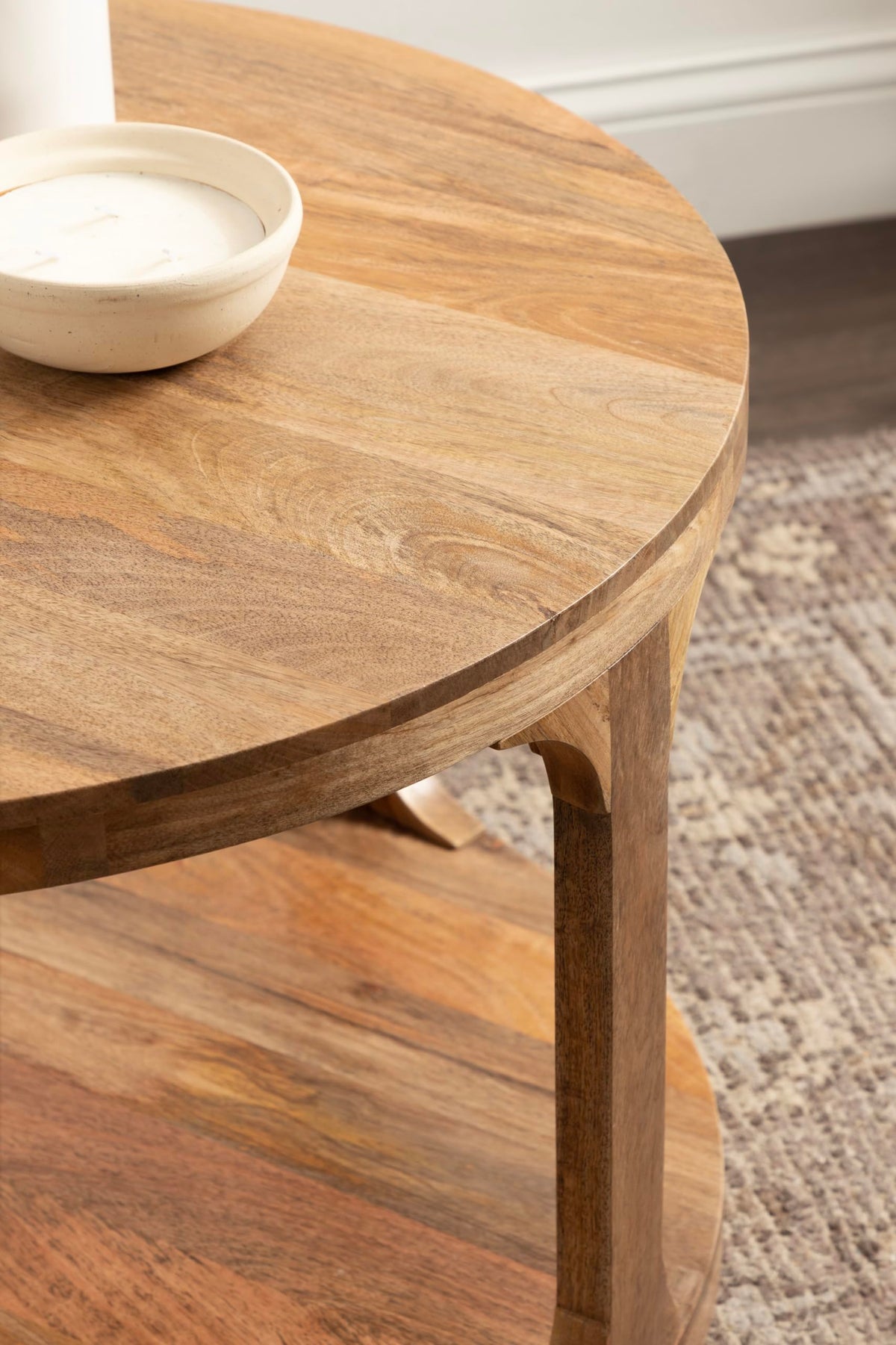 Round Mango Wood Coffee Table