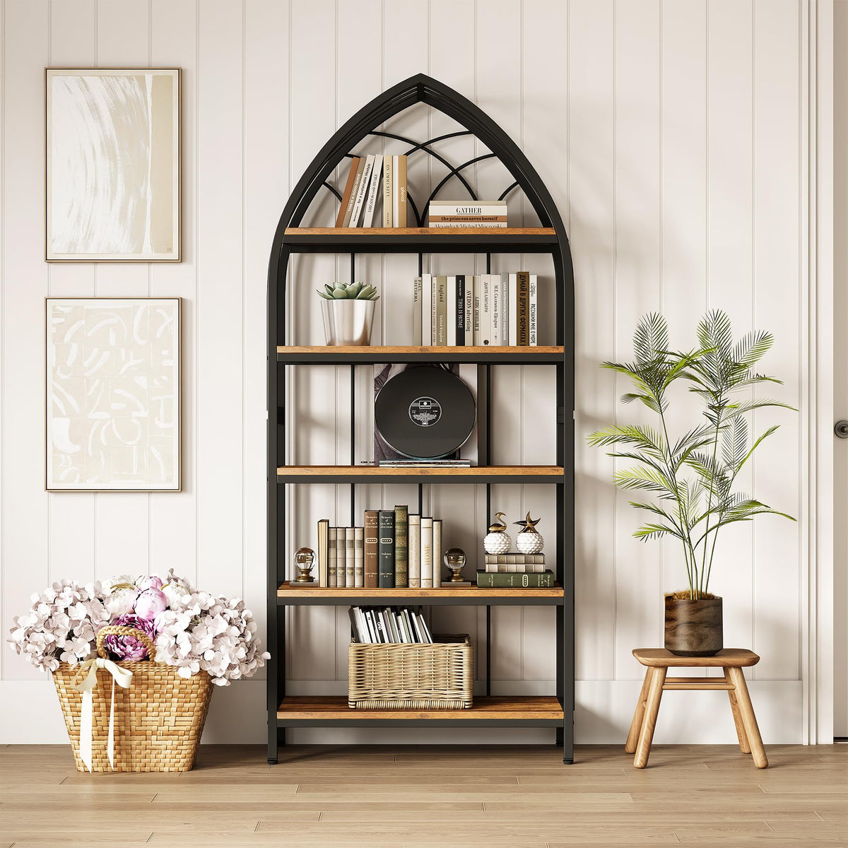 5-Tier Arched Bookshelf