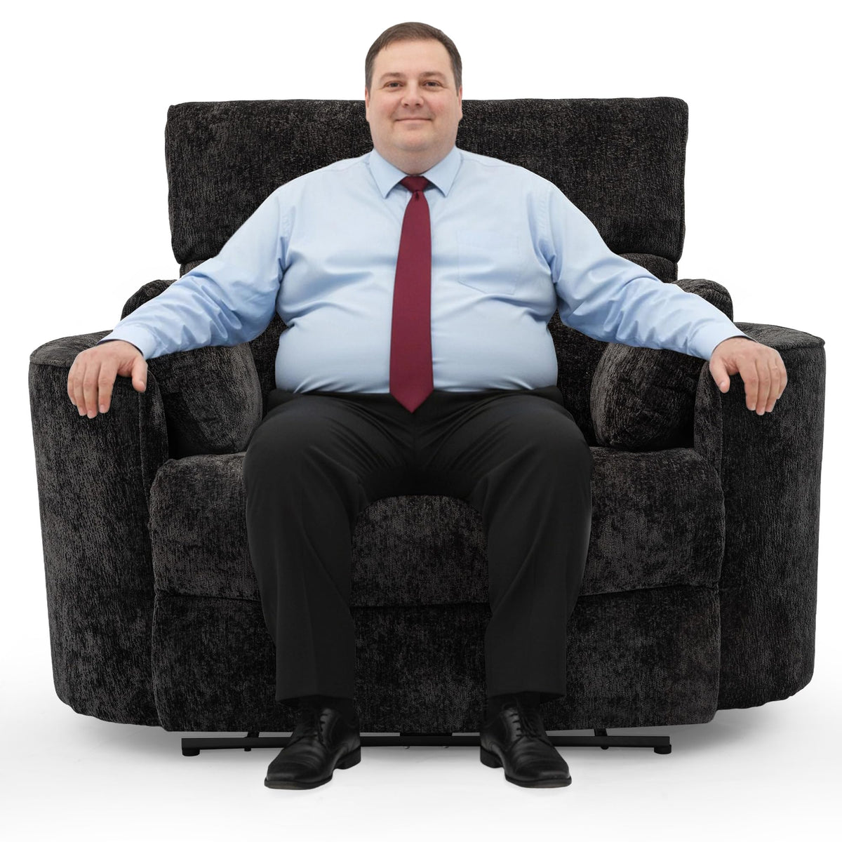VIKAYAMICS 450lbs Oversized Power Recliner Chair, 52" Extra Wide Recliner Chair for Big and Tall Adults, Chenille Fabric Single Sofa with USB & Type-C Ports, 2 Pillows, Cloud Comfort for Living Room