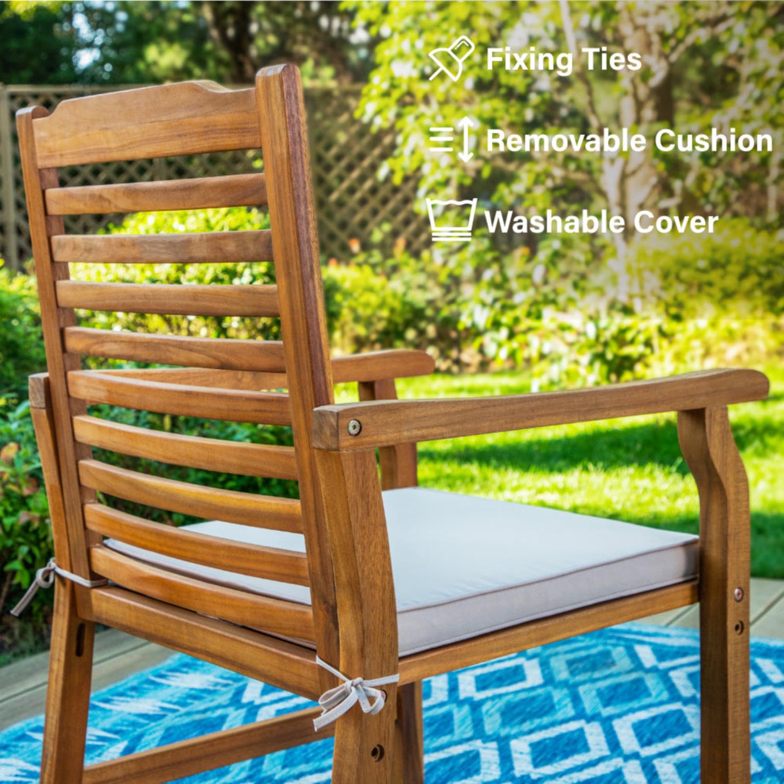 Acacia Wood Extendable Patio Dining Set