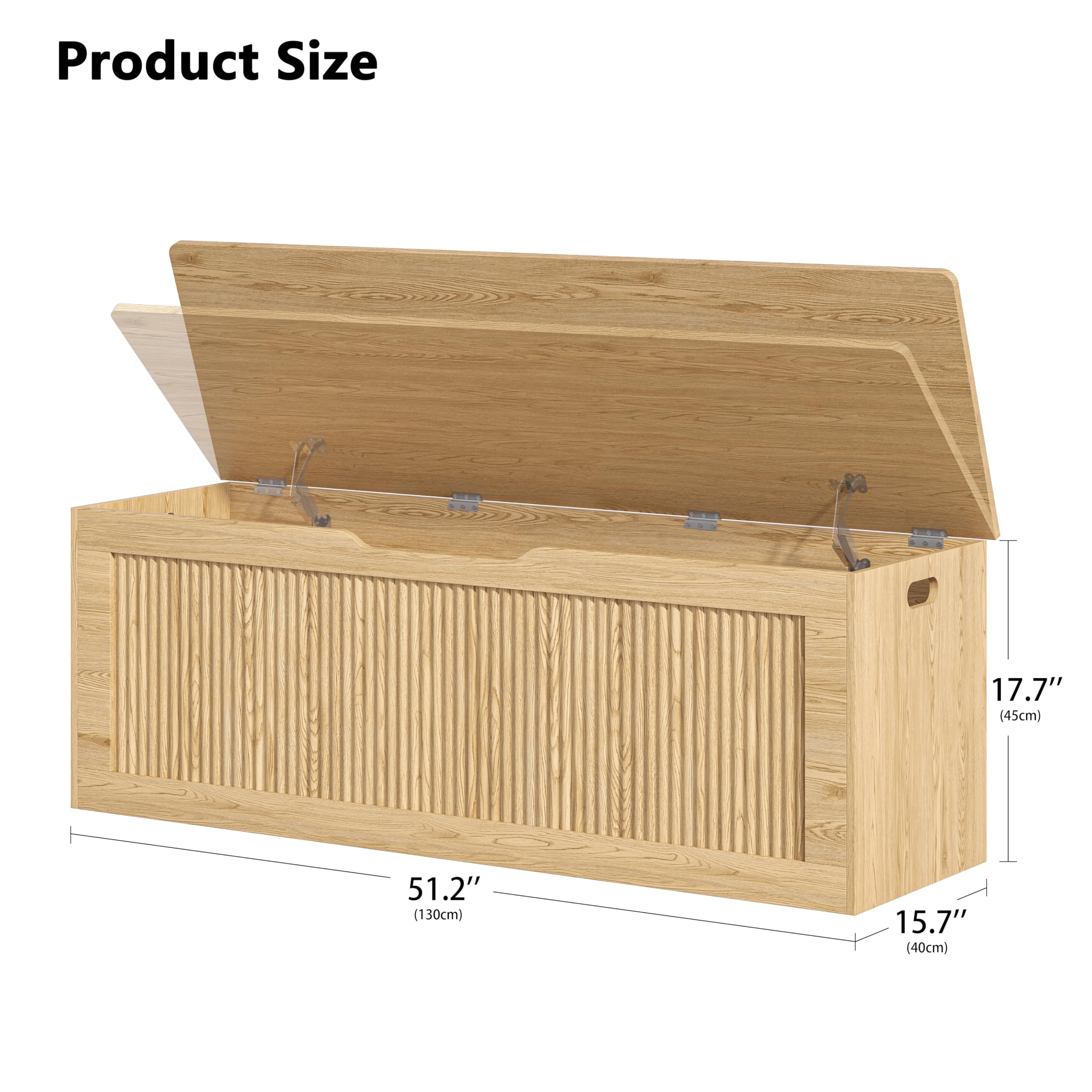 Extra Large Fluted Storage Chest with Lift Top
