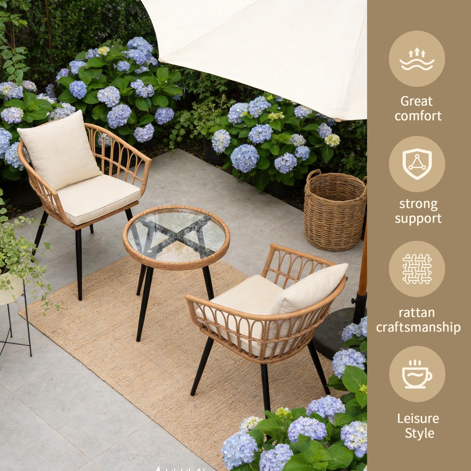3-Piece Outdoor Bistro Dining Set