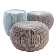 Pouf Ottoman Set of 2 with Storage Table