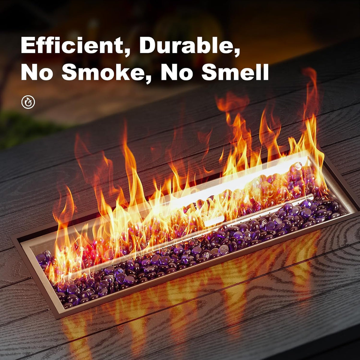 51 Inch Outdoor Propane Fire Pit Table, 50000BTU 4-in-1 FirePit Table, Gray