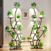 Indoor Plant Stand with Grow Light, 9-Tier, Set of 2