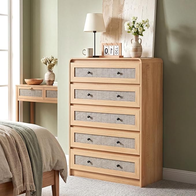 Rattan Dresser with Drawers