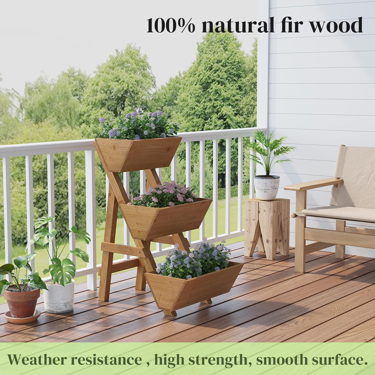 Vertical Raised Garden Bed, Wooden Tiered Planter Box, Garden Planter Stand