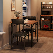 3-Piece Square Dining Table Set with 2 Upholstered Chairs
