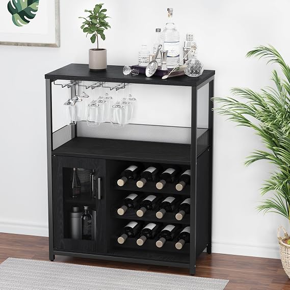 Wine Bar Cabinet with Glass Holder