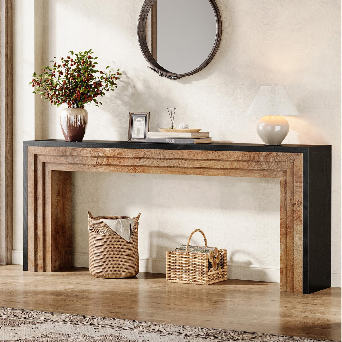 Two-Tone Narrow Console Table