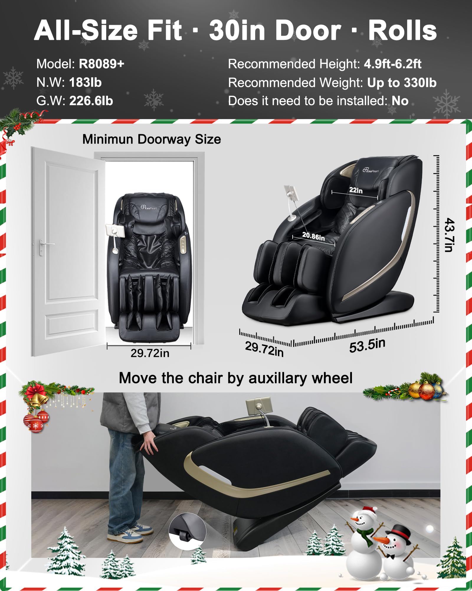 4D SL-Track Full Body Massage Chair with Heat & Zero Gravity