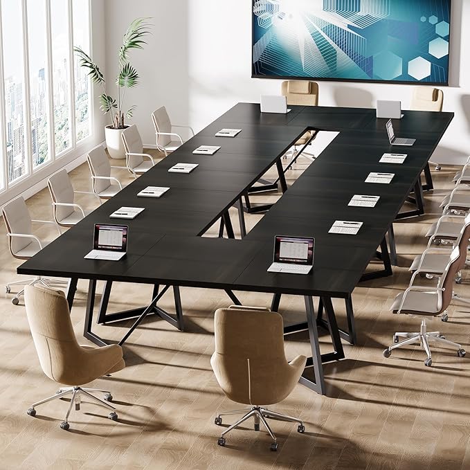 70.86" Rectangular Conference Table with Metal Frame