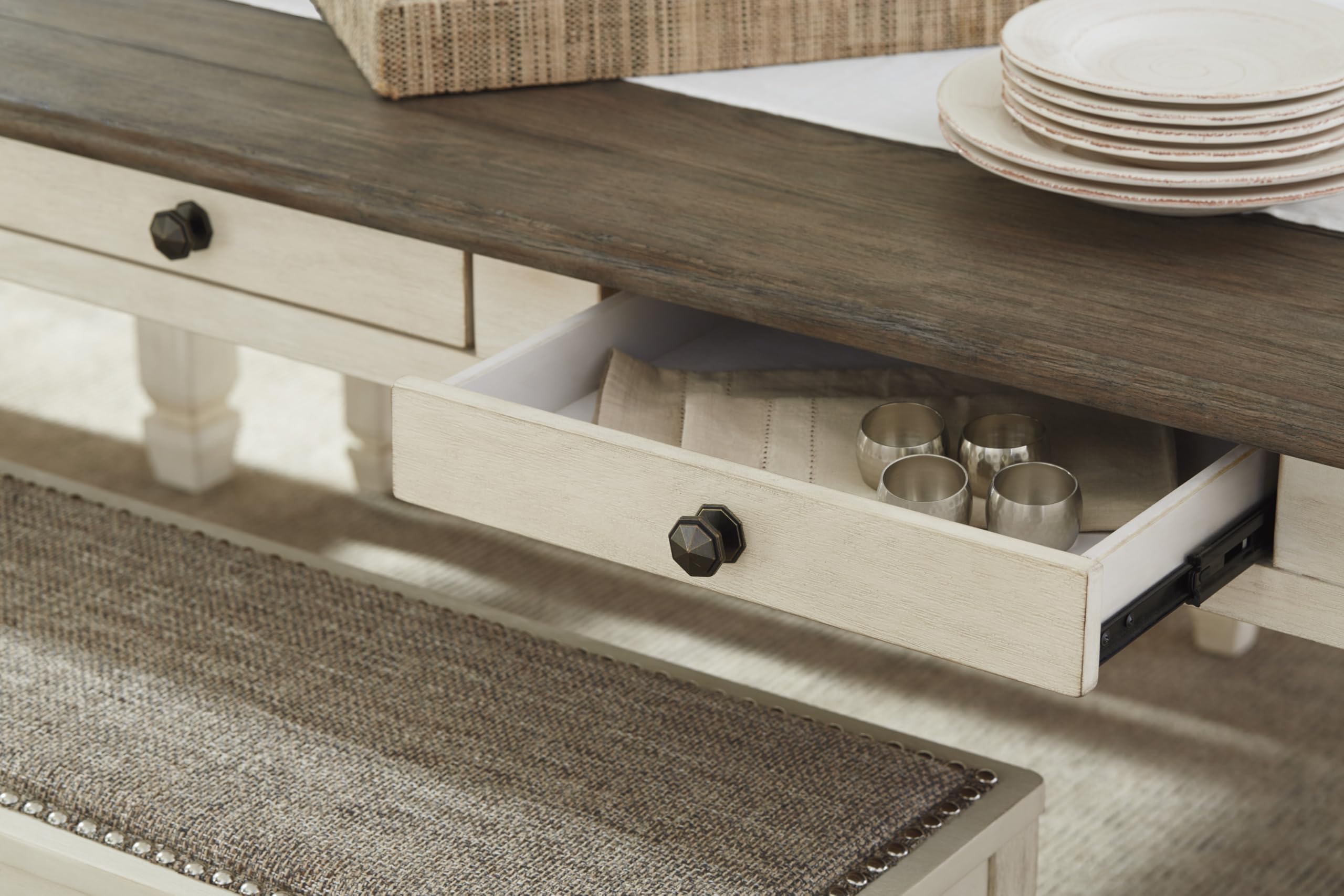 Farmhouse Dining Table with 6 Storage Drawers