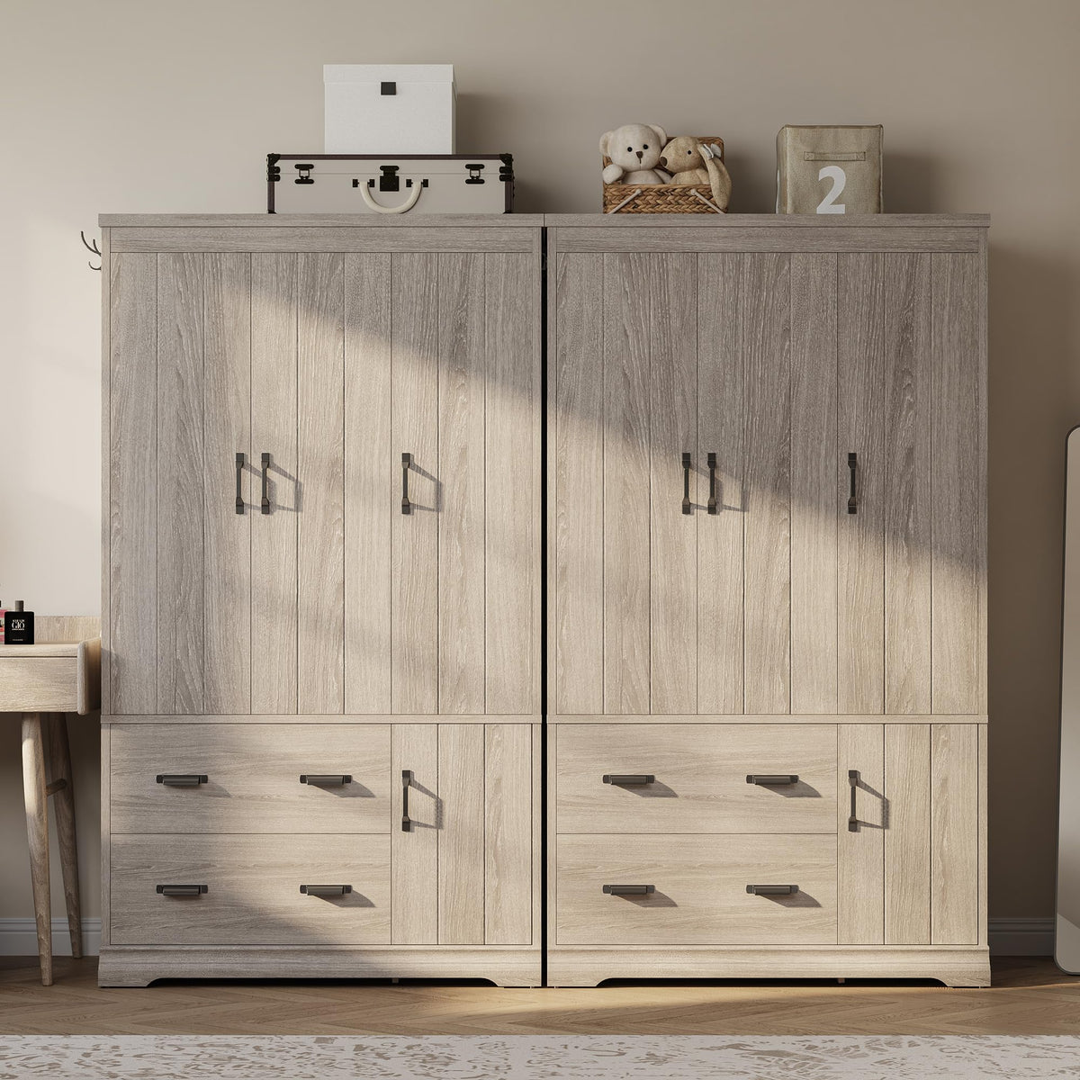 Freestanding Wardrobe with Drawers