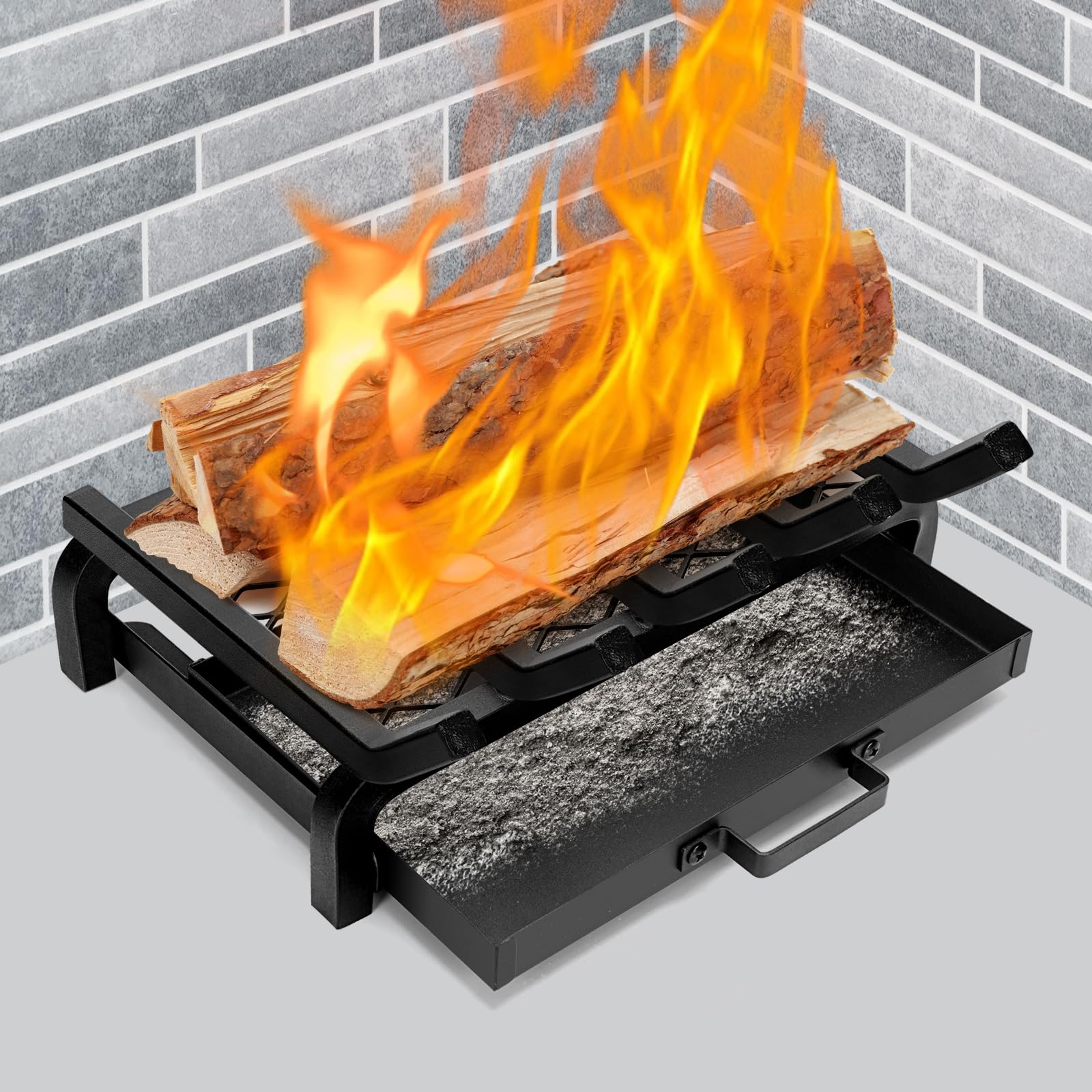 Fireplace Grate with Ember & Ash Tray