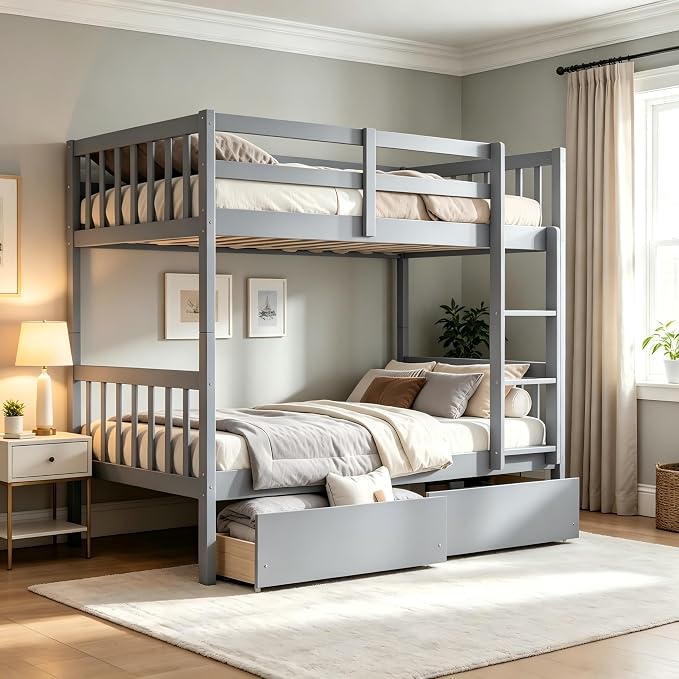 Twin Bunk Bed with Storage Drawers