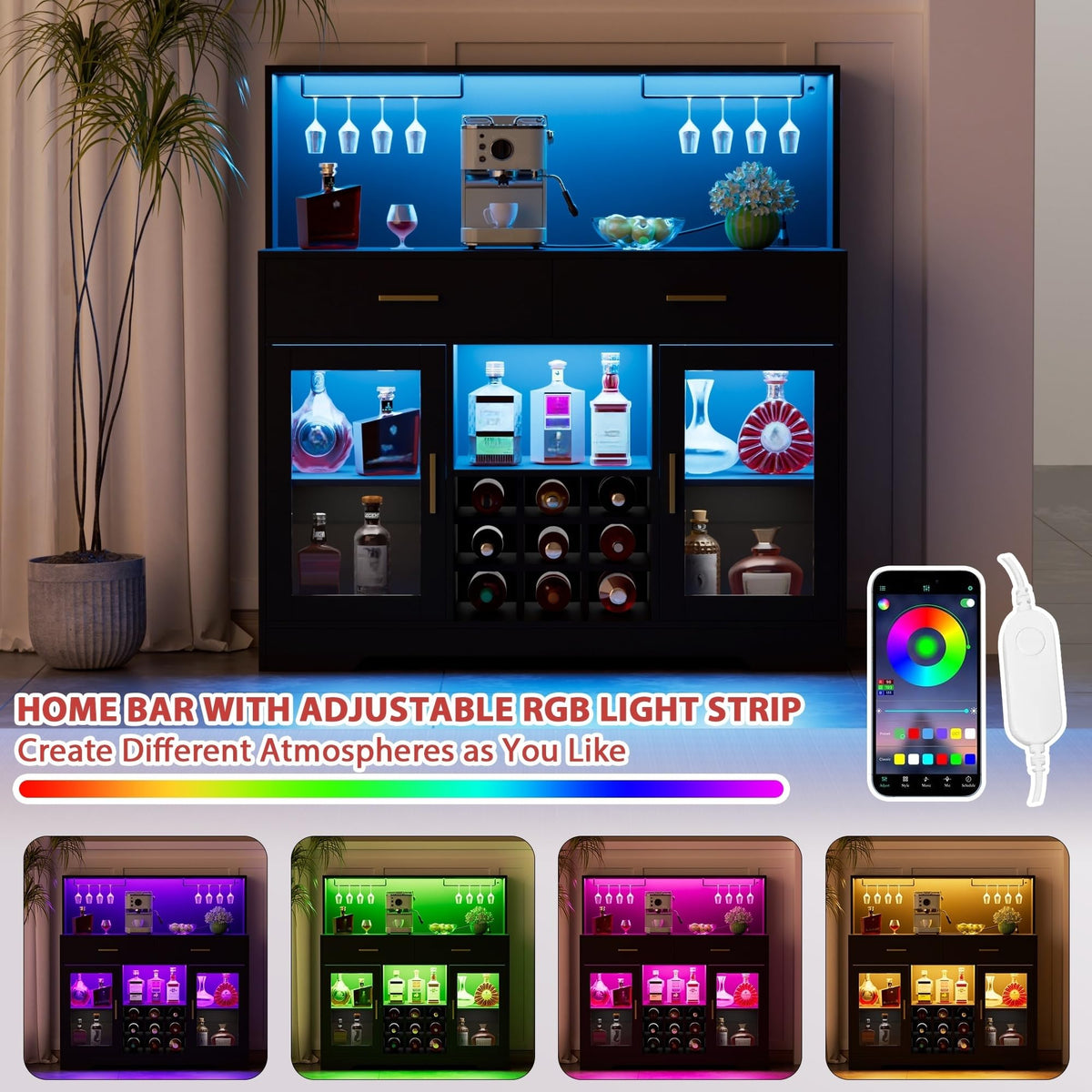 LED Wine Bar Cabinet