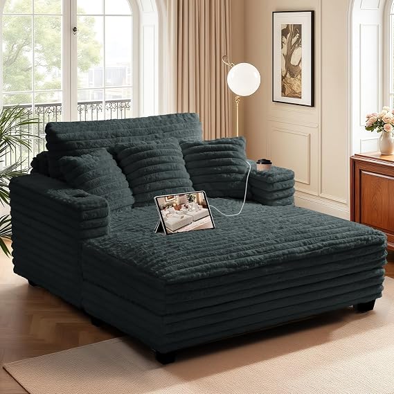 Oversized Faux Fur Chaise Lounge