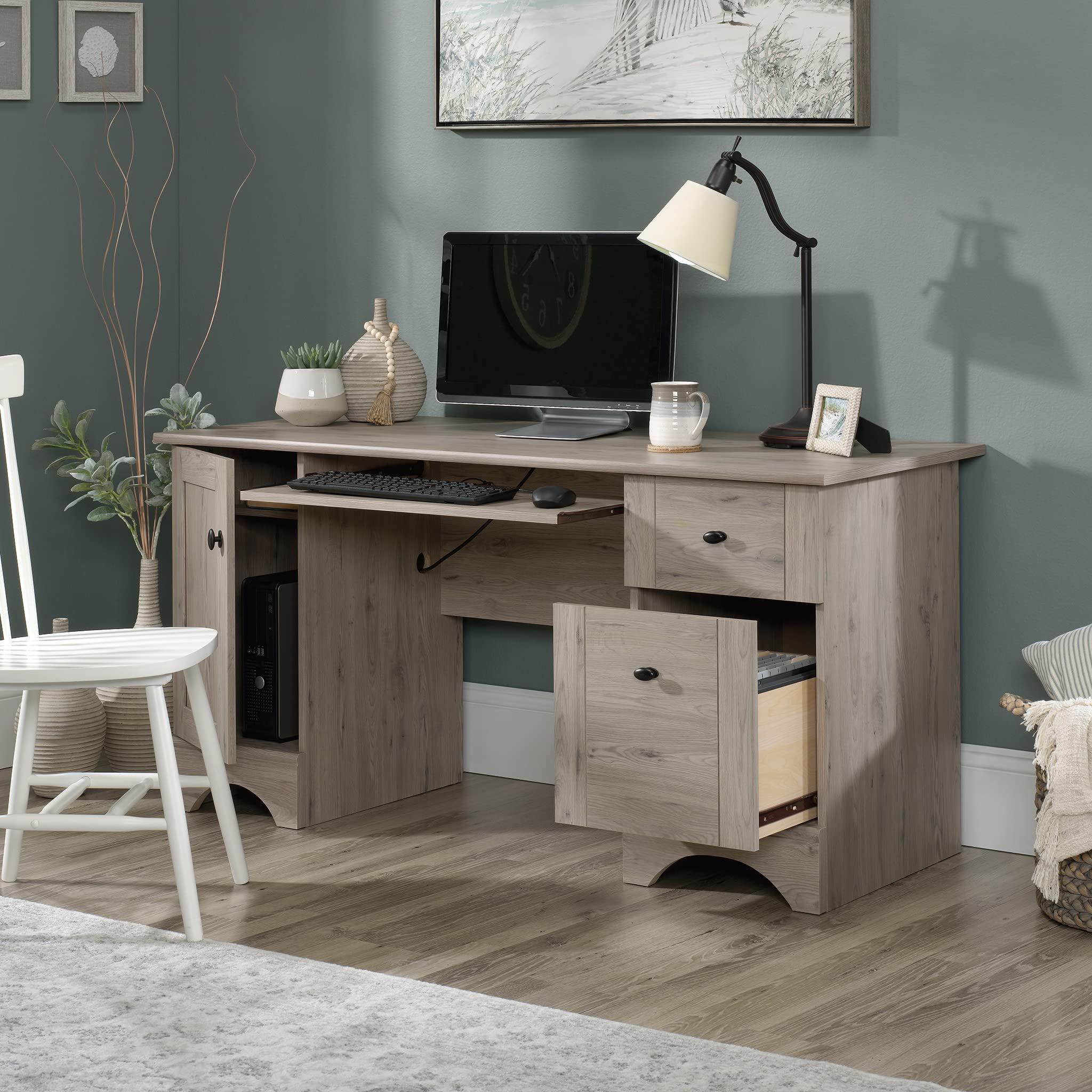Sauder Miscellaneous Office Home Office Desk, Laurel Oak Finish