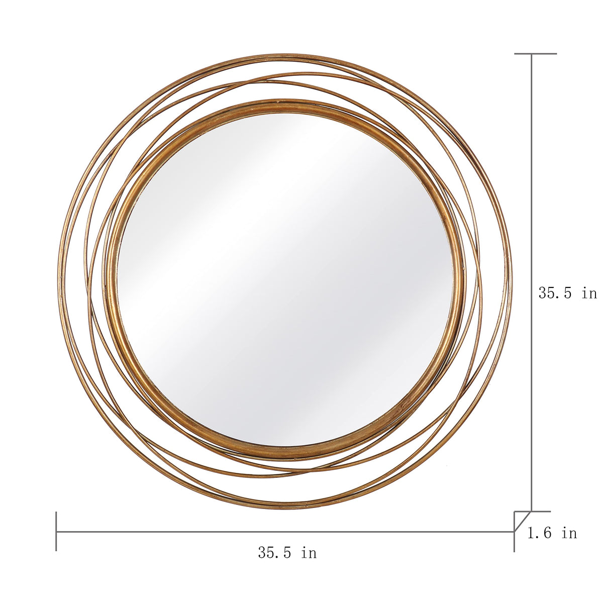 Lacoqulet Large 36 inch Gold Round wall Mirror