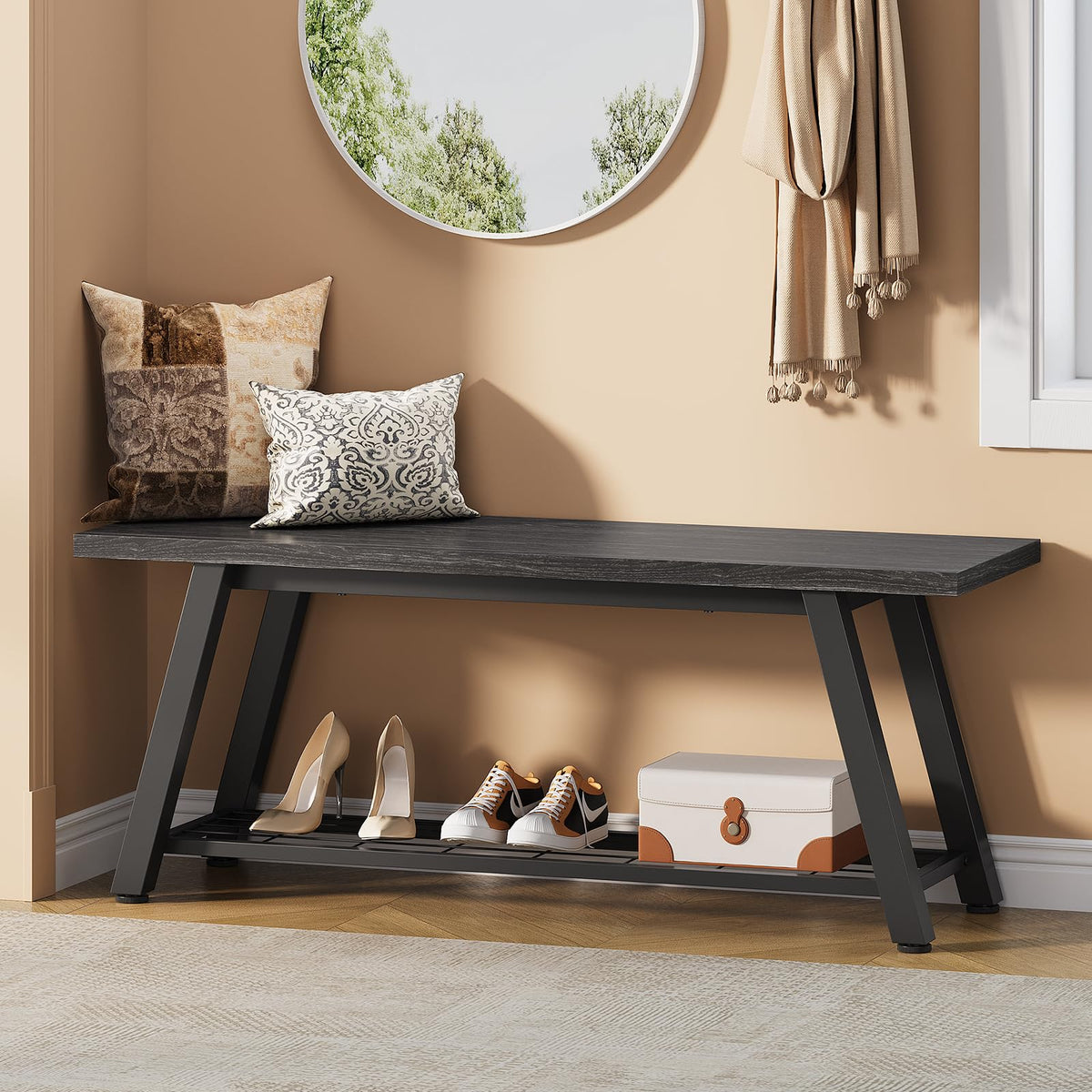 Industrial Shoe Storage Bench