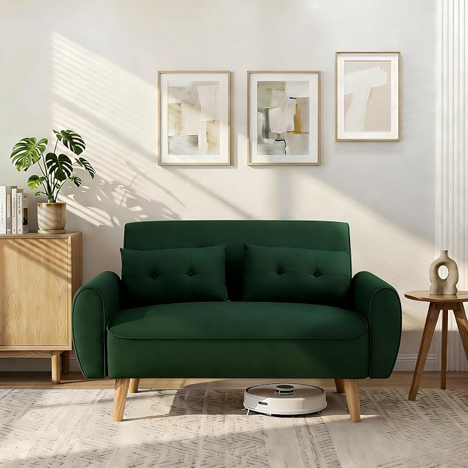 Compact Fabric Loveseat