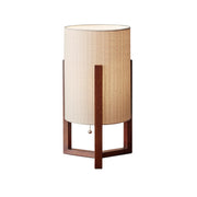 Quinn Table Lamp – Walnut Birch Wood Base & Linen Shade