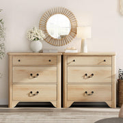3-Drawer Dresser Set of 2 – Farmhouse Oak
