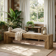 Tribesigns 71" Extra Long Dining Bench, Farmhouse Engineered Wood Bench