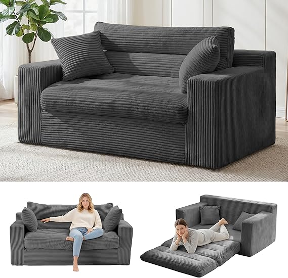 Convertible Sofa Bed with Pull-Out Sleeper