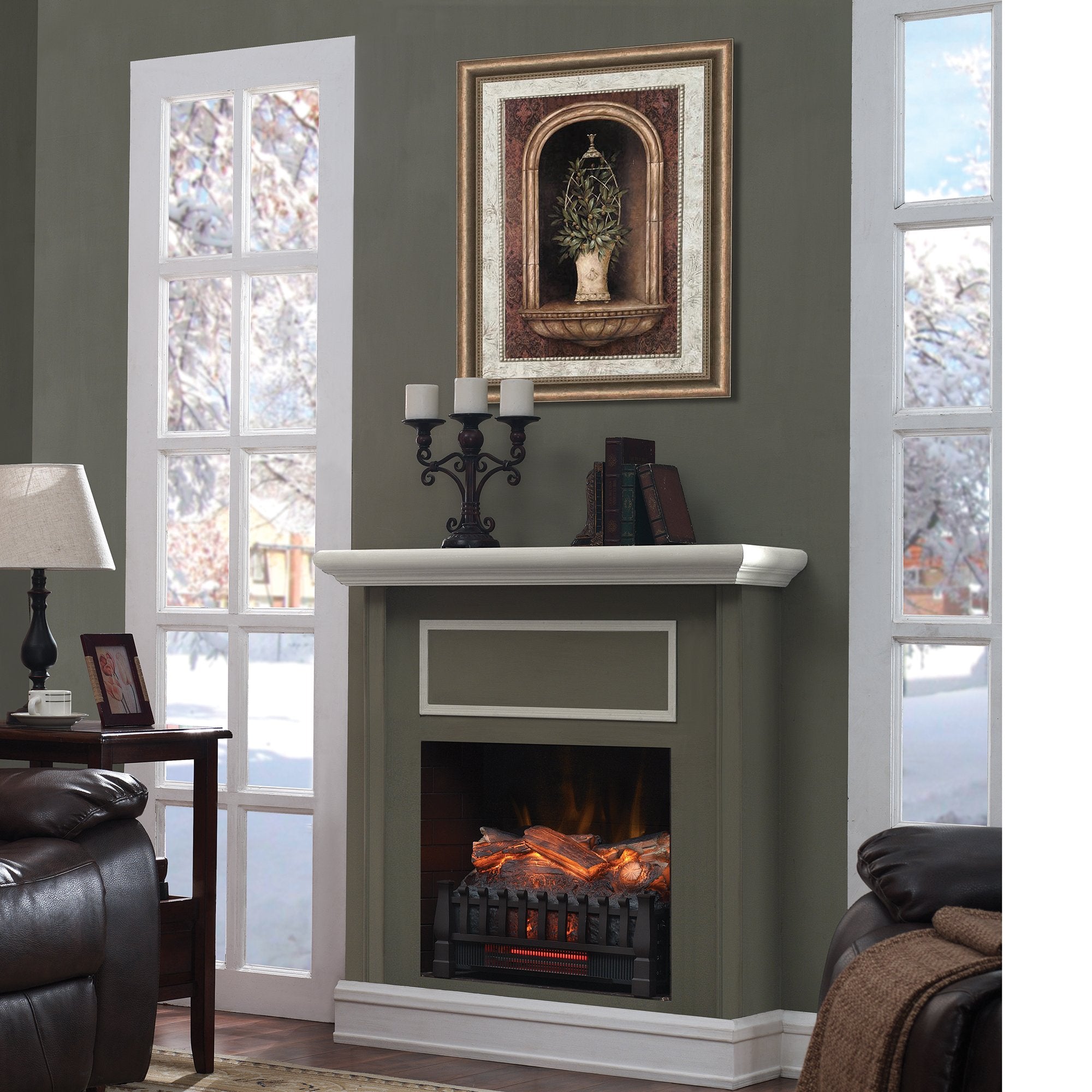 duraflame Electric Log Set 1,000 Sq Ft Heater, Faux Logs Insert with Infrared Flames for Existing Fireplaces, Remote Control Included