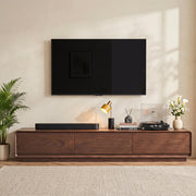 YLLGLTH Mid Century Modern TV Stand for TVs up to 85 Inch Solid Wood TV Media Console with 3 Drawers Storage Entertainment Center for Living Room, 78.74" W Walnut, Fully Assembled