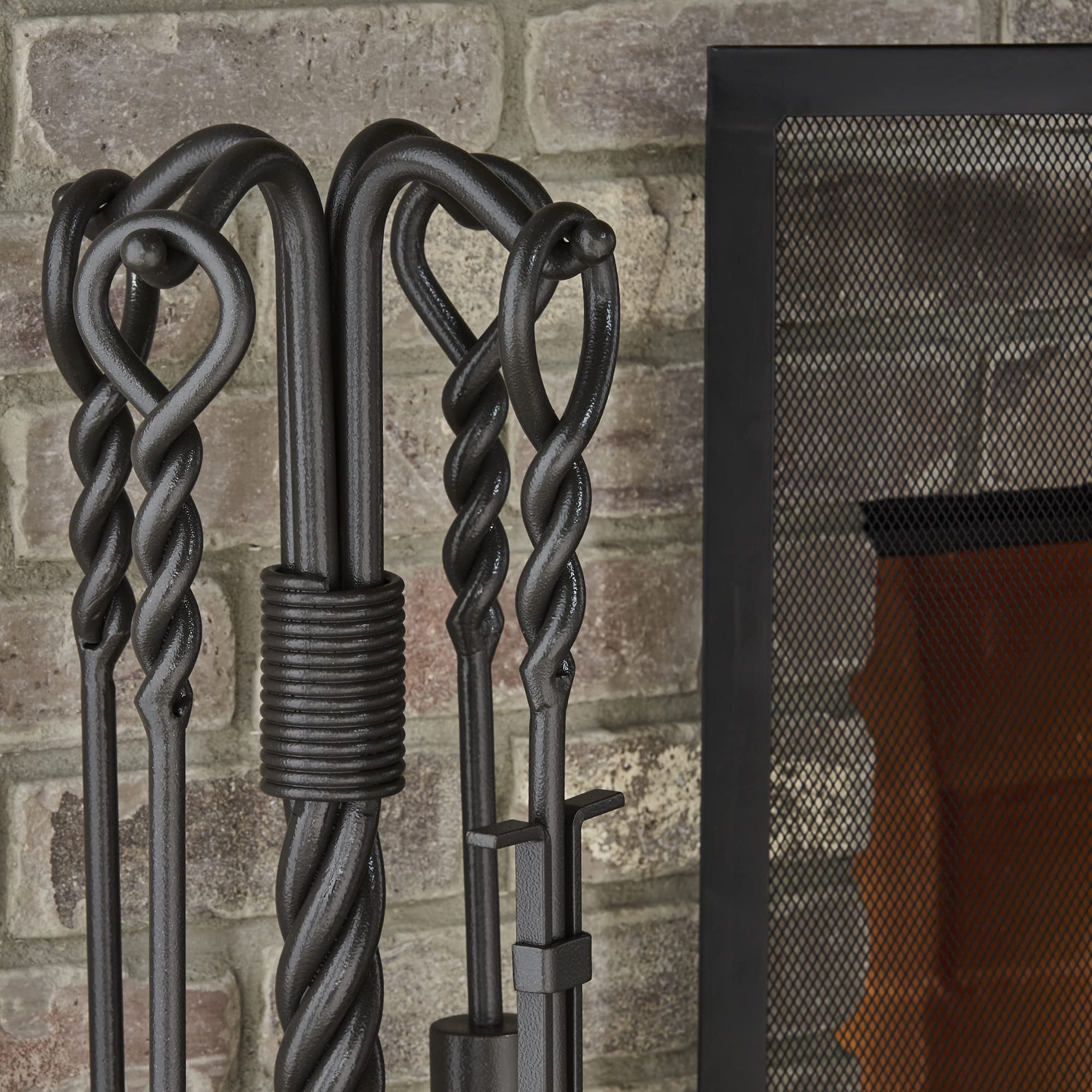5-Piece Iron Fireplace Tool Set