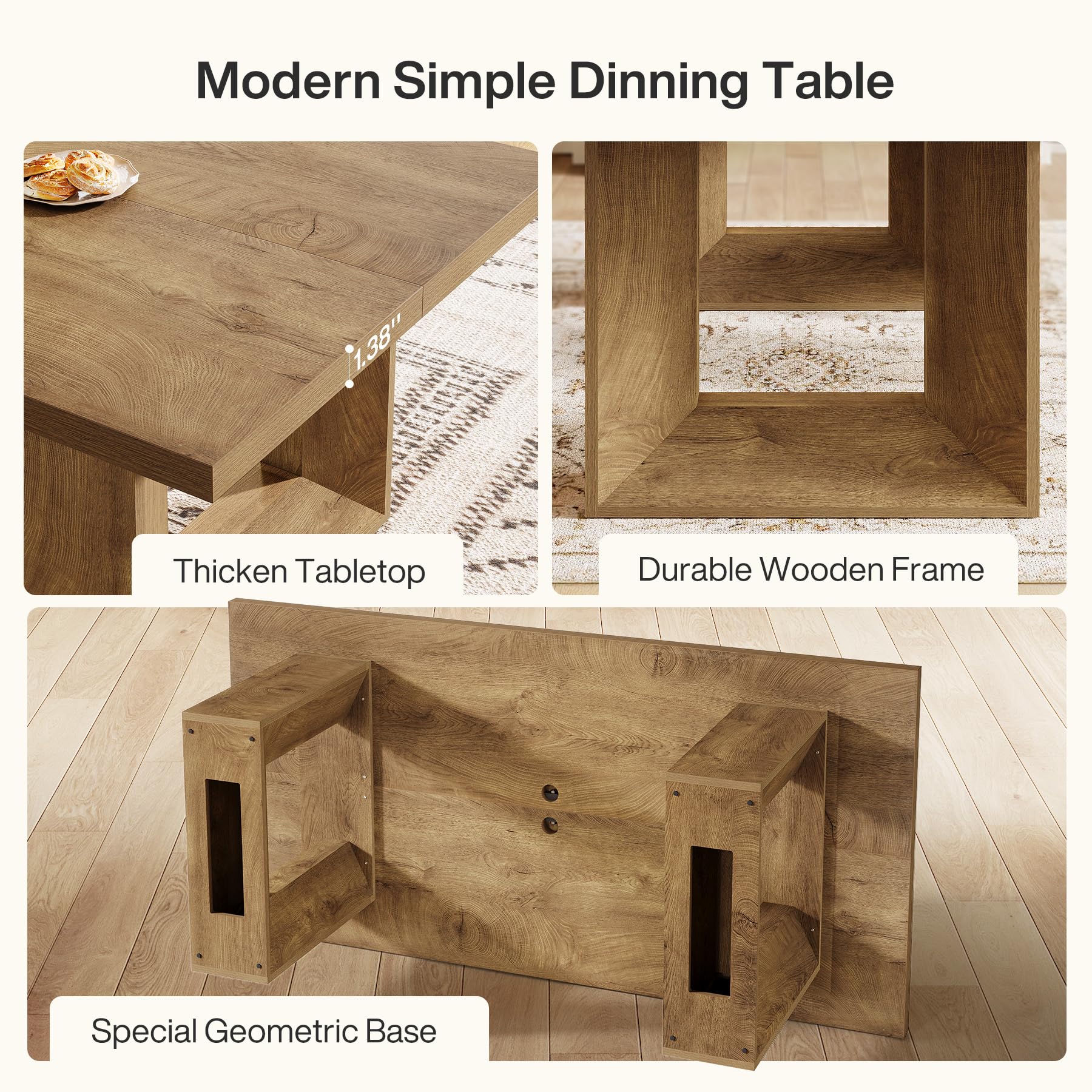 Farmhouse Dining Table, 63" Rectangular